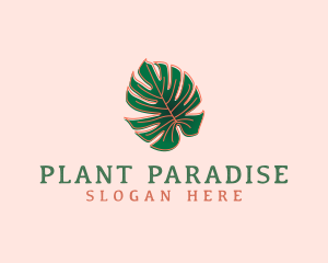 Monstera Deliciosa Plant logo design