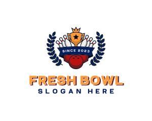 Bowling Tournament Wreath logo design