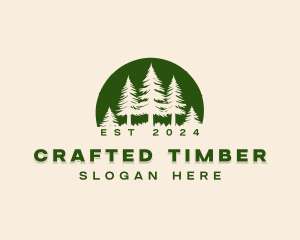 Nature Pine Tree Forestry logo design