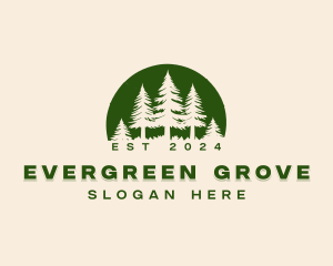 Nature Pine Tree Forestry logo design