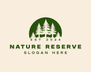 Nature Pine Tree Forestry logo design