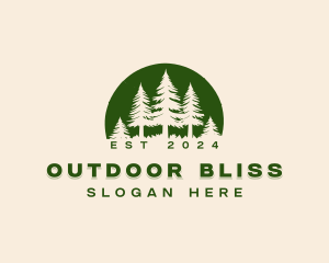 Nature Pine Tree Forestry logo design