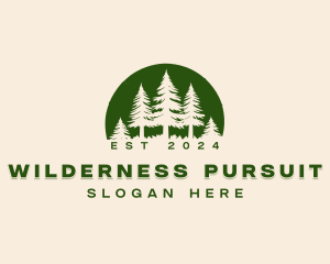 Nature Pine Tree Forestry logo design