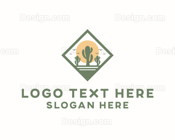 Desert Cactus Plant Logo