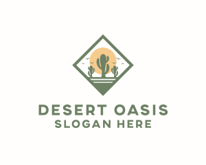 Desert Cactus Plant logo design