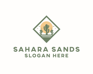 Desert Cactus Plant logo design