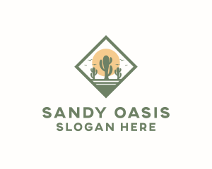 Desert Cactus Plant logo design