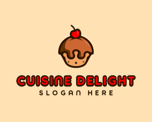 Dessert Cupcake Crown logo design