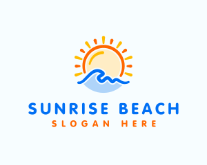 Sunrise Ocean Wave logo design