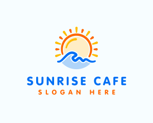 Sunrise Ocean Wave logo design