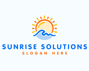Sunrise Ocean Wave logo design