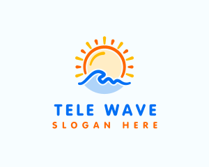 Sunrise Ocean Wave logo design