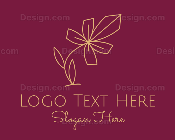 Gold Minimalist Flower Logo