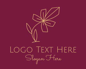 Gold Minimalist Flower  logo