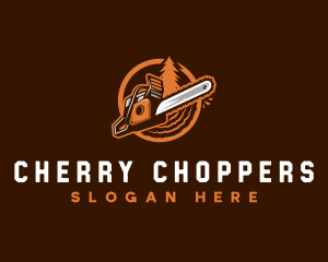 Chainsaw Logging Forestry logo design