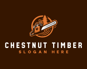 Chainsaw Logging Forestry logo design