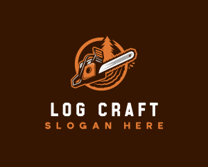 Chainsaw Logging Forestry logo design