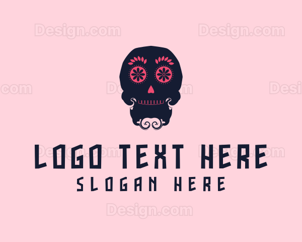 Floral Mexican Skull Logo