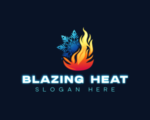 Fire Ice Heating logo design