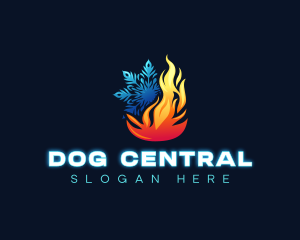 Fire Ice Heating logo design