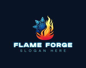 Fire Ice Heating logo design