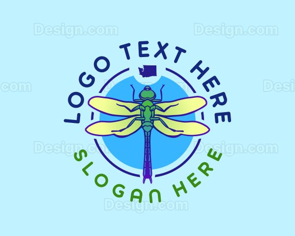 Washington Insect Dragonfly Logo