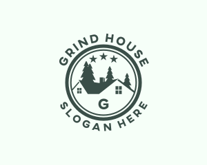 Pine Tree House Roof logo design