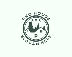 Pine Tree House Roof logo design