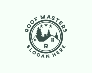 Pine Tree House Roof logo design