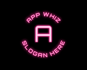 Cyber Neon Tech App logo design