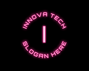 Cyber Neon Tech App logo design