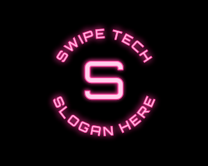 Cyber Neon Tech App logo design