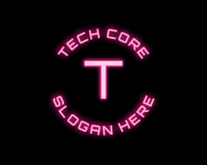 Cyber Neon Tech App logo design