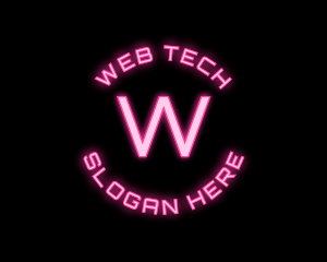 Cyber Neon Tech App logo design