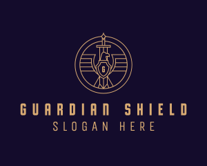 Falcon Sword Shield logo design