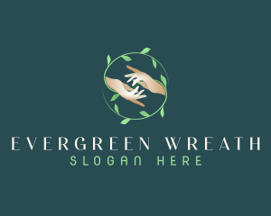 Hand Wreath Wellness logo design