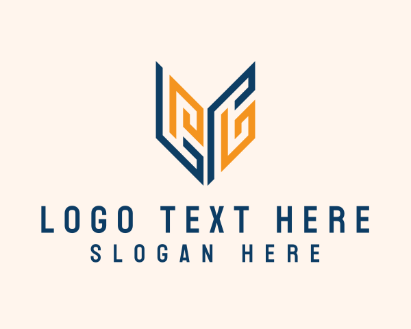 Letter Lp logo example 2