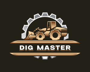 Bulldozer Digging Machinery logo design