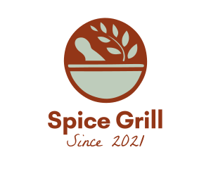 Spice Mortar and Pestle logo design