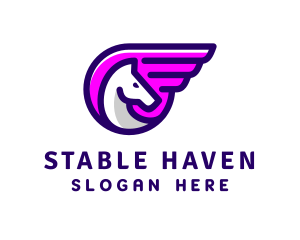 Horse Wing Racing logo design