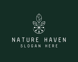 Natural Biotech Leaves logo design