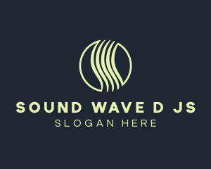 Vertical Waves Circle logo design