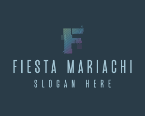 Modern Glitch Letter F logo design