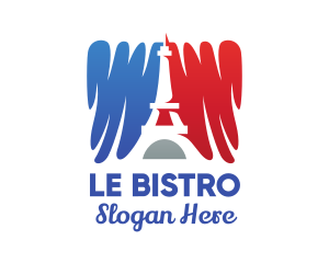 French Flag Eiffel Tower logo