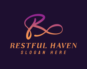 Cursive Gradient Letter R logo