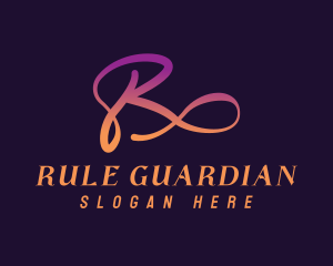 Cursive Gradient Letter R logo design