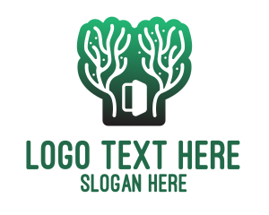 Green Gradient Forest Stroke logo