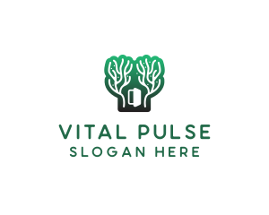 Green Gradient Forest Stroke logo