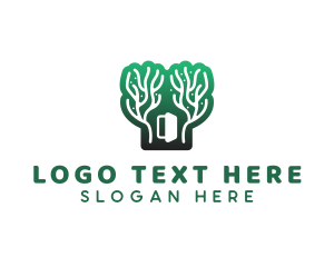 Green Gradient Forest Stroke logo