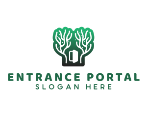 Green Gradient Forest Stroke logo design